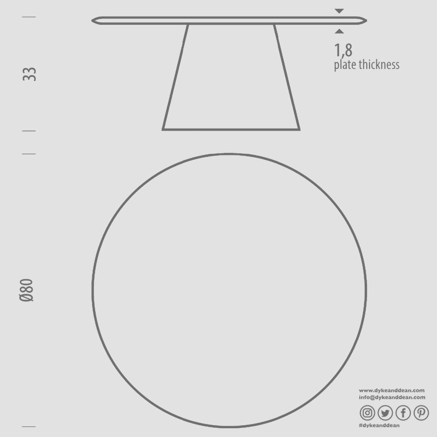 GAZZDA ROUND MUSHROOM TABLE 80 WALNUT