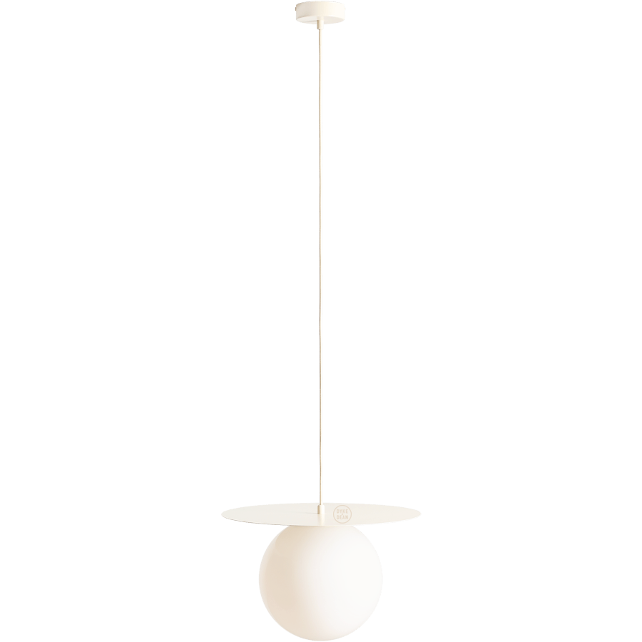 DISC GLOBE HANGING PENDANT LIGHT CREAM LARGE - DYKE & DEAN