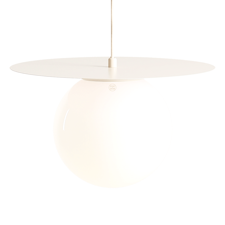 DISC GLOBE HANGING PENDANT LIGHT CREAM MEDIUM - DYKE & DEAN