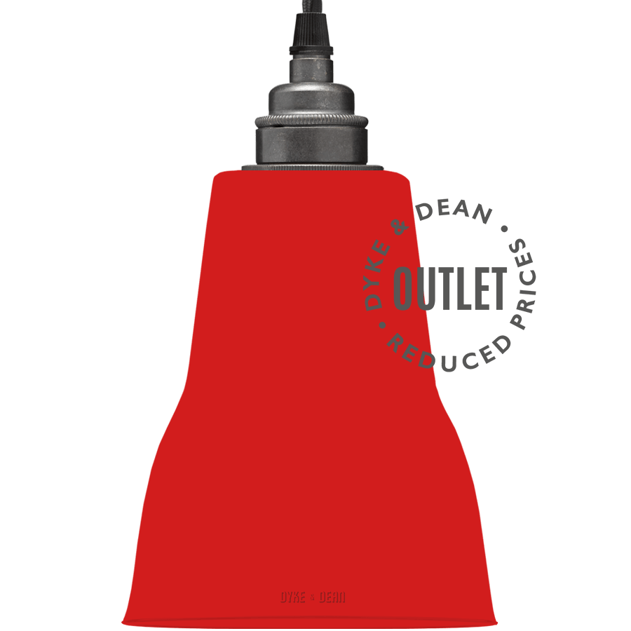SMALL ENAMEL RED SHADE OUTLET - DYKE & DEAN