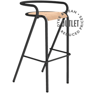 ADICO 5008 B STOOL BLACK WITH WOOD SEAT OUTLET - DYKE & DEAN