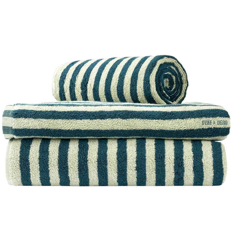 NARAM BATH TOWELS SEA FOAM DEEP TEAL DYKE DEAN
