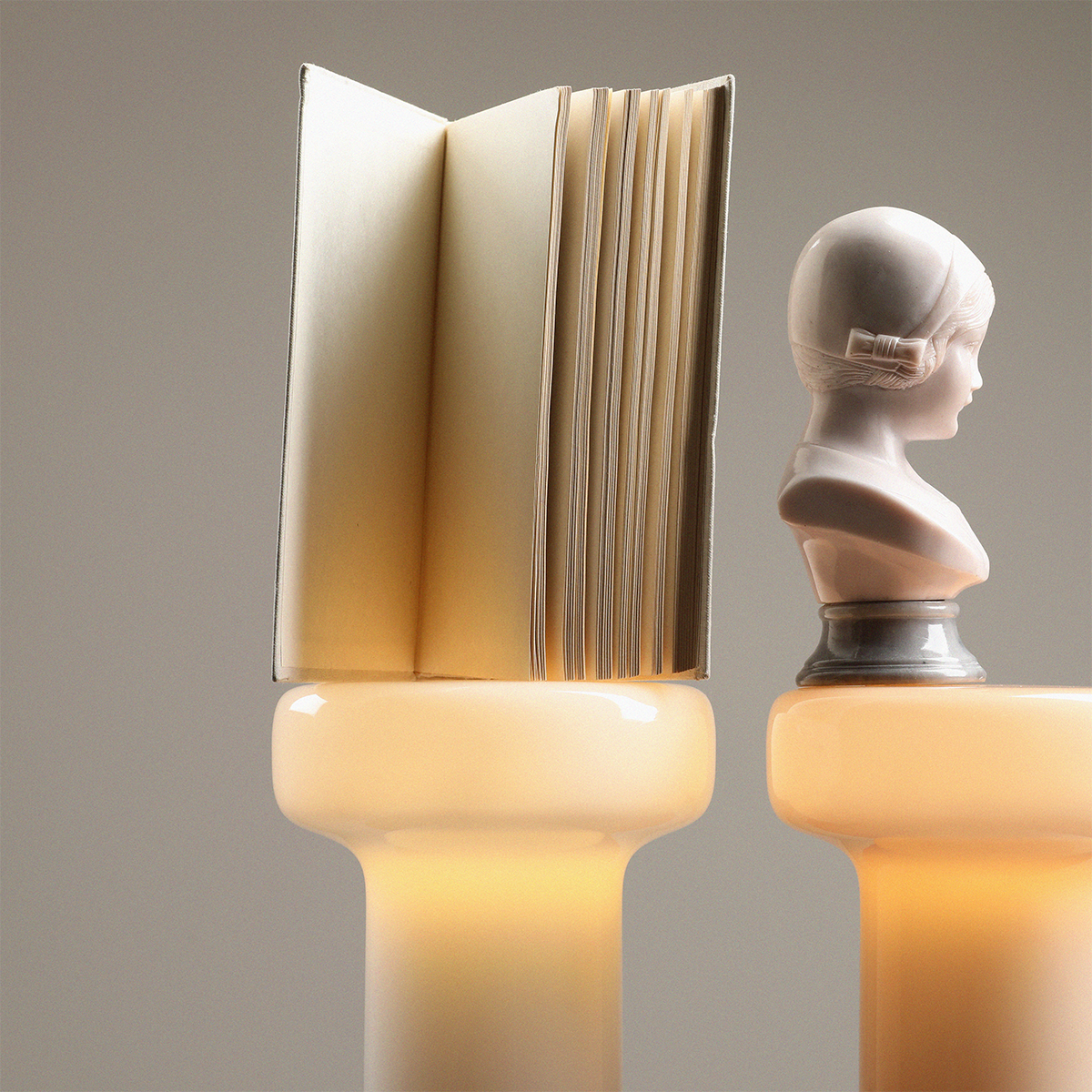 BONBON GLASS TABLE LIGHT ALMOND MEDIUM