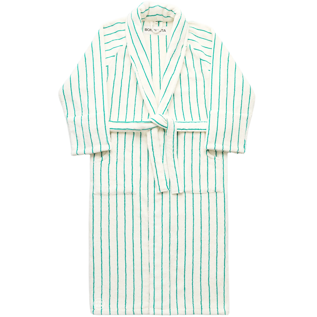 NARAM BATH ROBE PURE WHITE & GRASS