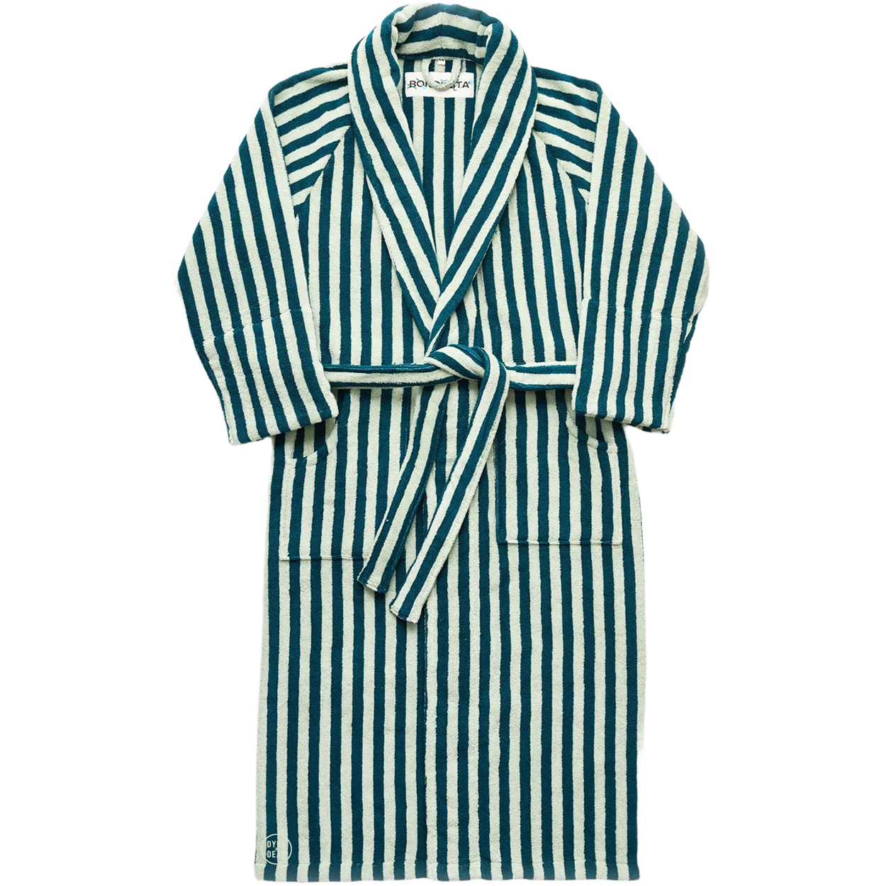NARAM BATH ROBE SEA FOAM & DEEP TEAL