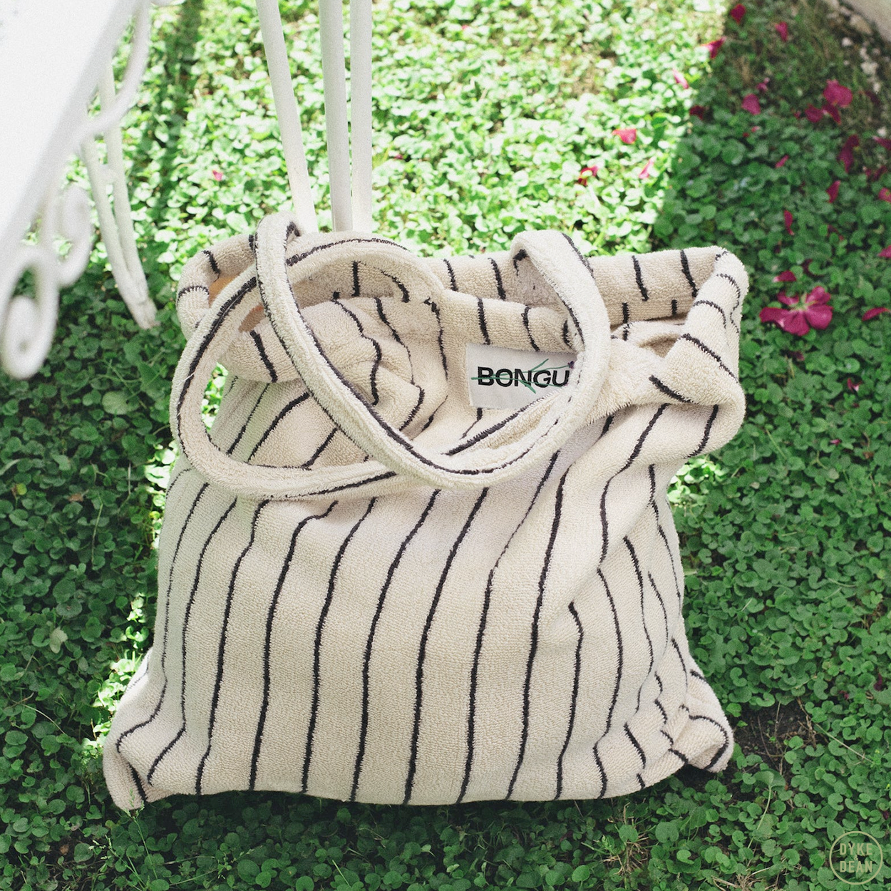TOWEL FABRIC TOTE BAG CREAM & INK