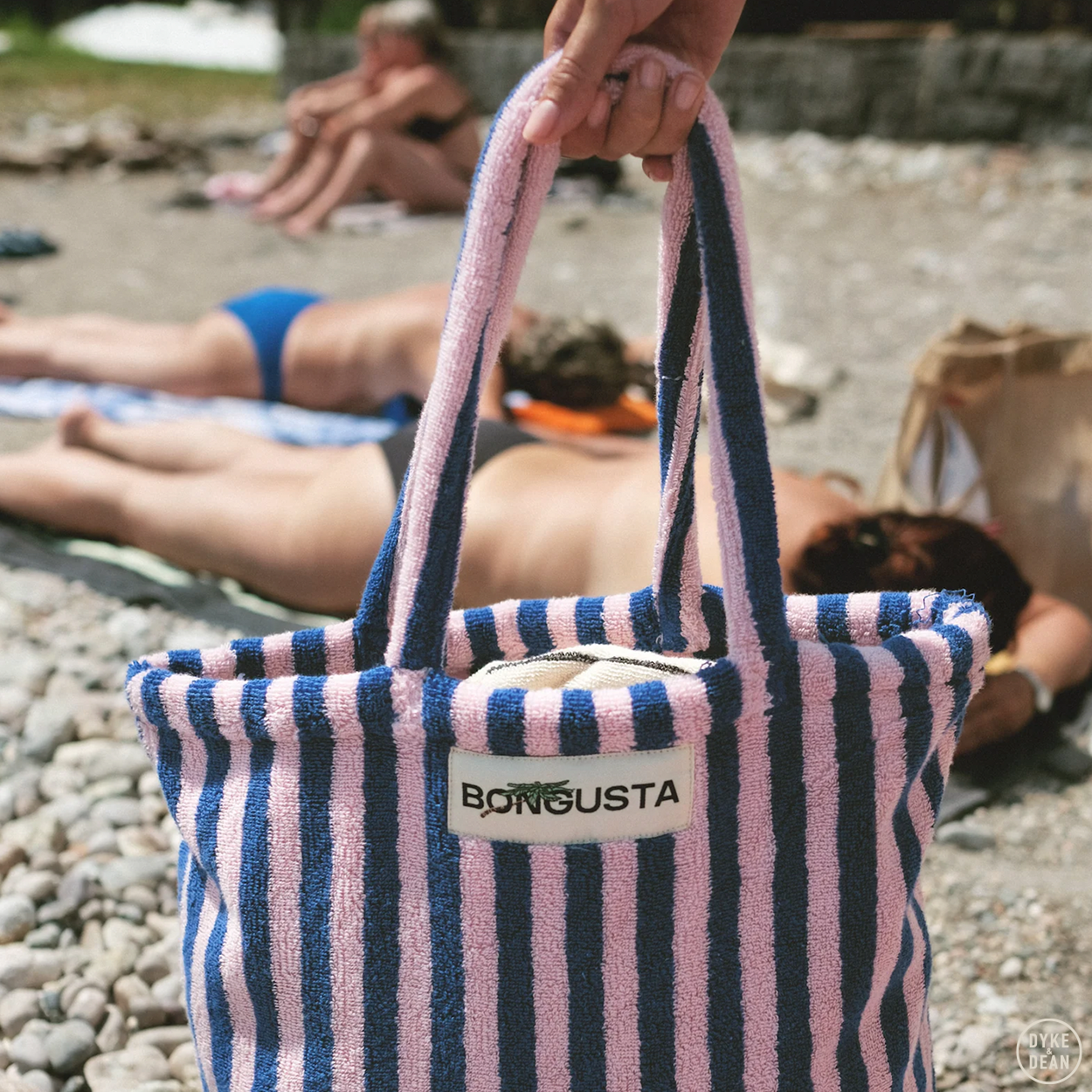 TOWEL FABRIC TOTE BAG DAZZLING BLUE & ROSE
