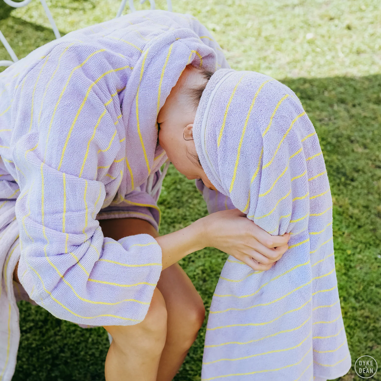 NARAM BATH ROBE LILAC & NEON YELLOW