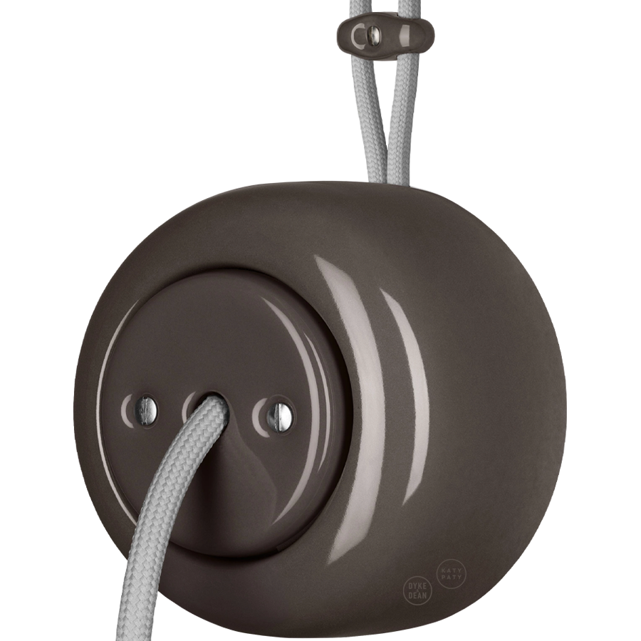 PORCELAIN ROUND SURFACE MOUNTED CABLE GLAND SOCKET BROWN
