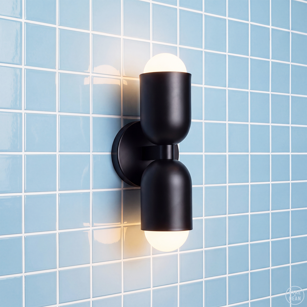 DOUBLE WALL SCONCE LIGHT BLACK