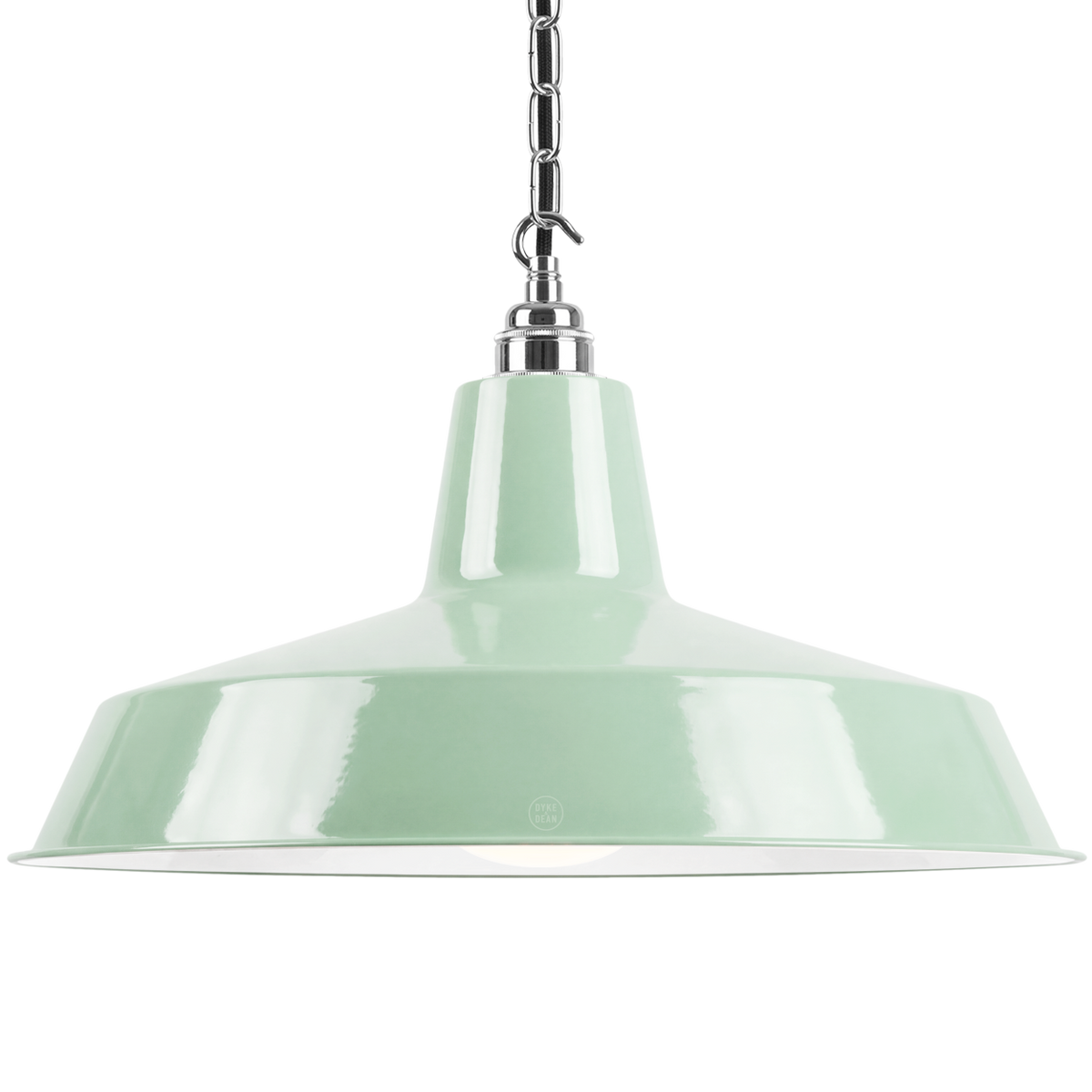 DYKE & DEAN PENDANT LAMPSHADE MINT GREEN WITH HOOK & CHAIN SET