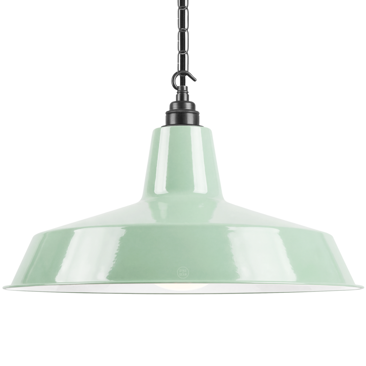 DYKE & DEAN PENDANT LAMPSHADE MINT GREEN WITH HOOK & CHAIN SET