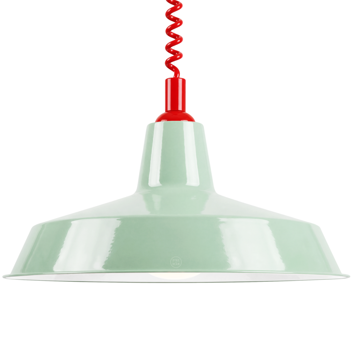 DYKE & DEAN PENDANT LAMPSHADE MINT GREEN WITH RETRACTABLE SPRING