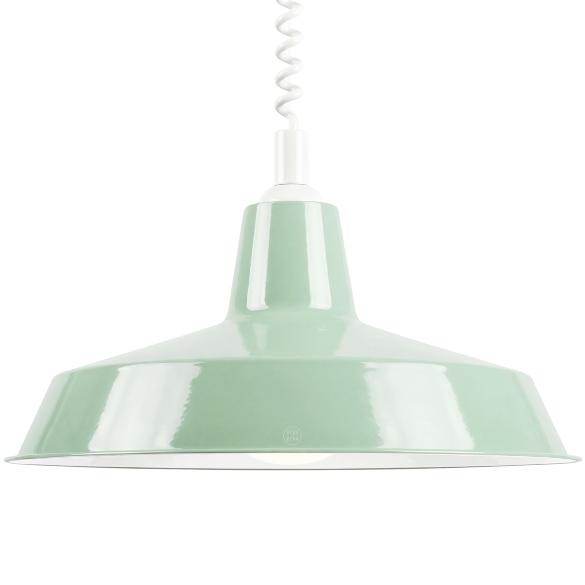 DYKE & DEAN PENDANT LAMPSHADE MINT GREEN WITH RETRACTABLE SPRING