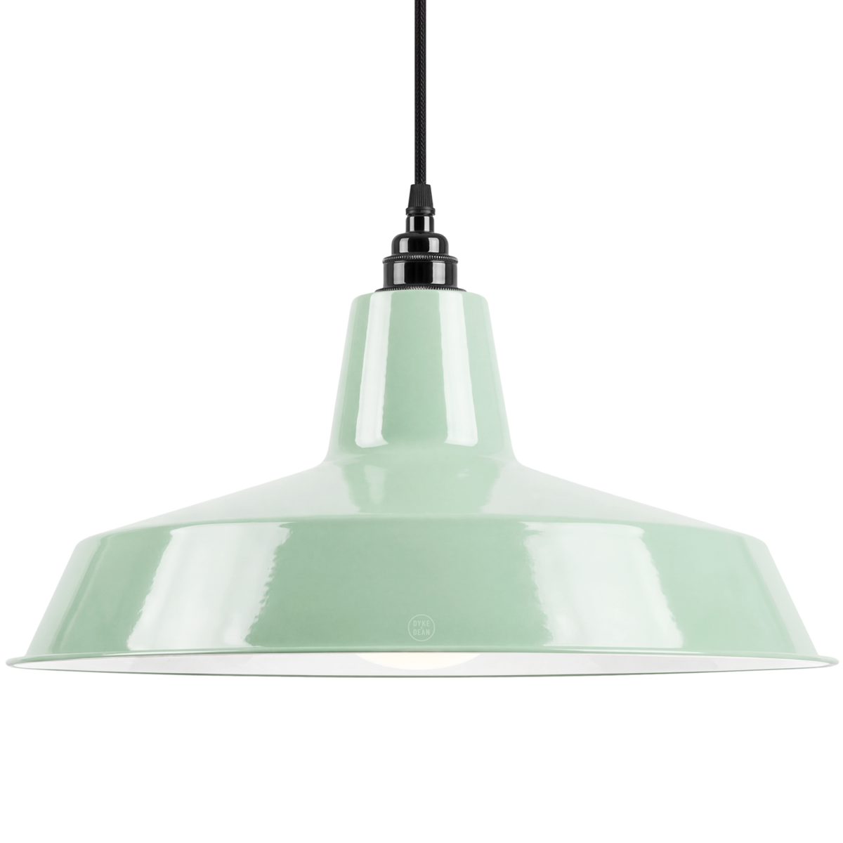 DYKE & DEAN PENDANT LAMPSHADE MINT GREEN WITH BULB HOLDER