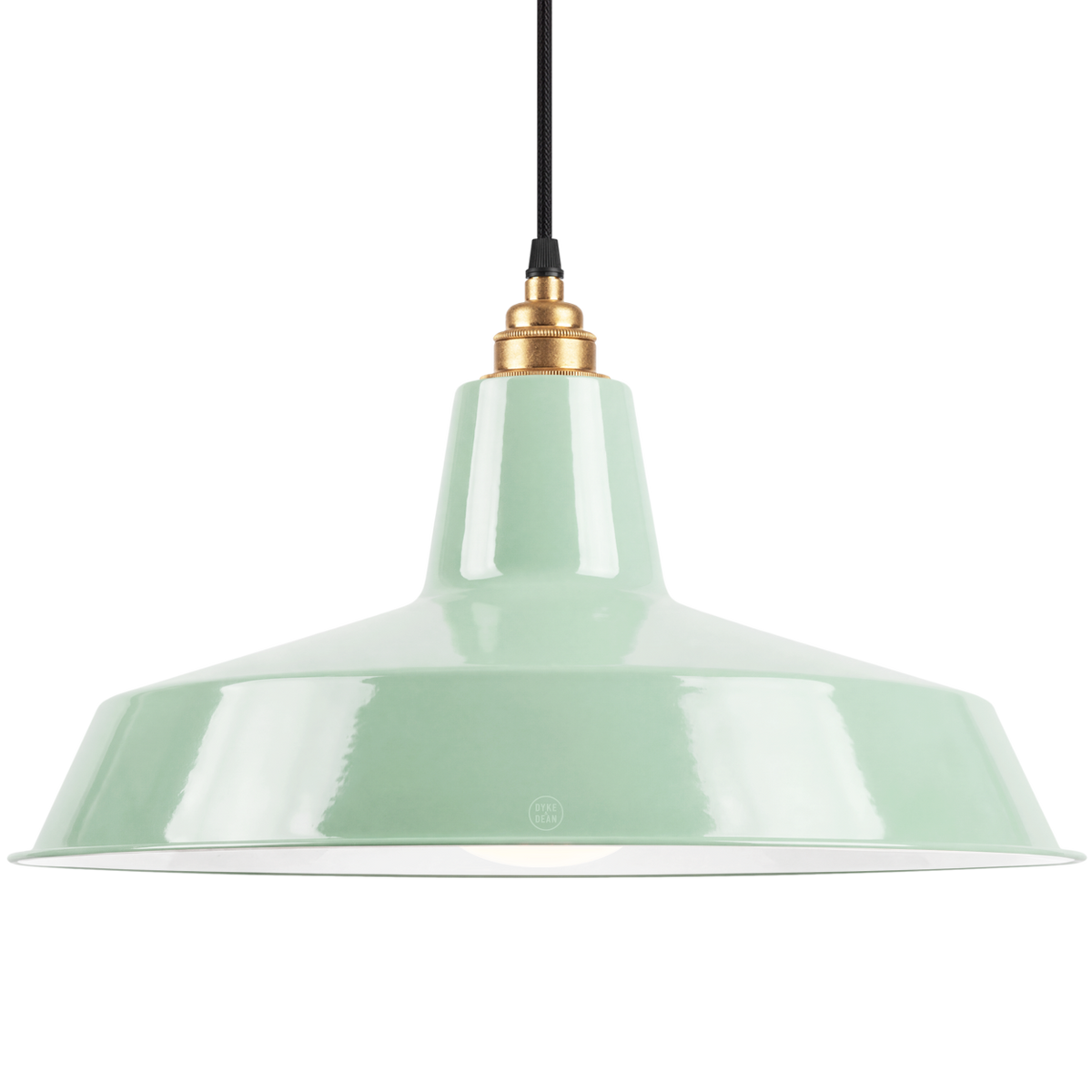 DYKE & DEAN PENDANT LAMPSHADE MINT GREEN WITH BULB HOLDER