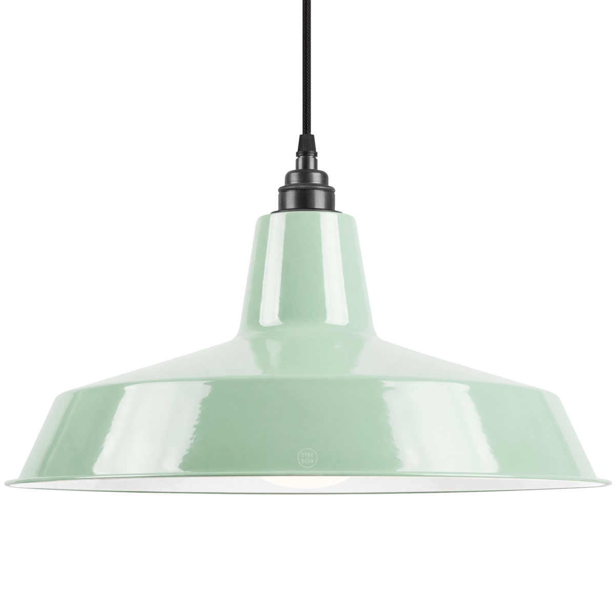DYKE & DEAN PENDANT LAMPSHADE MINT GREEN WITH BULB HOLDER