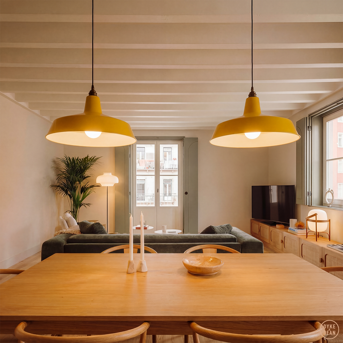 Dyke & Dean pendant lampshade Yellow