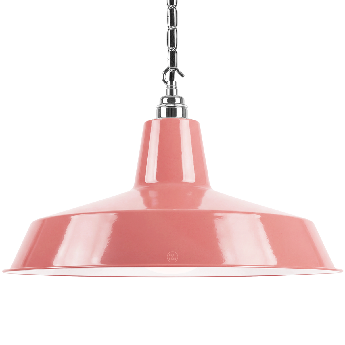 DYKE & DEAN PENDANT LAMPSHADE PINK WITH HOOK & CHAIN SET