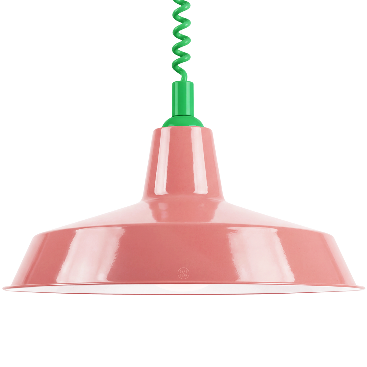 DYKE & DEAN PENDANT LAMPSHADE PINK WITH RETRACTABLE SPRING