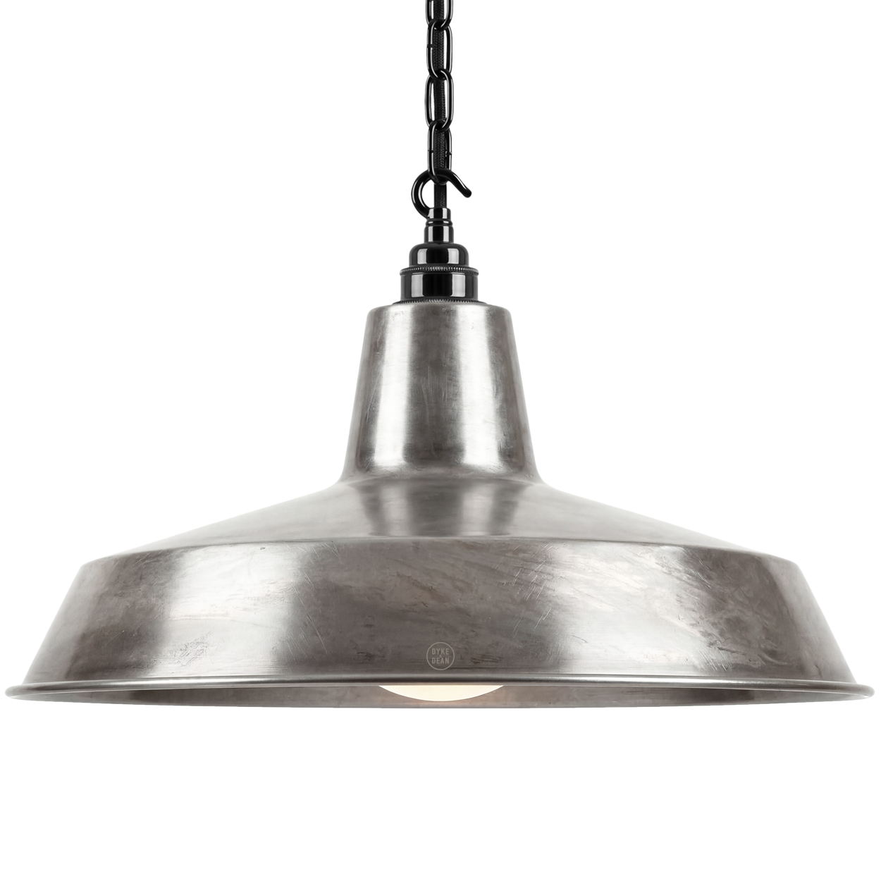 DYKE & DEAN PENDANT LAMPSHADE RAW METAL WITH HOOK & CHAIN SET