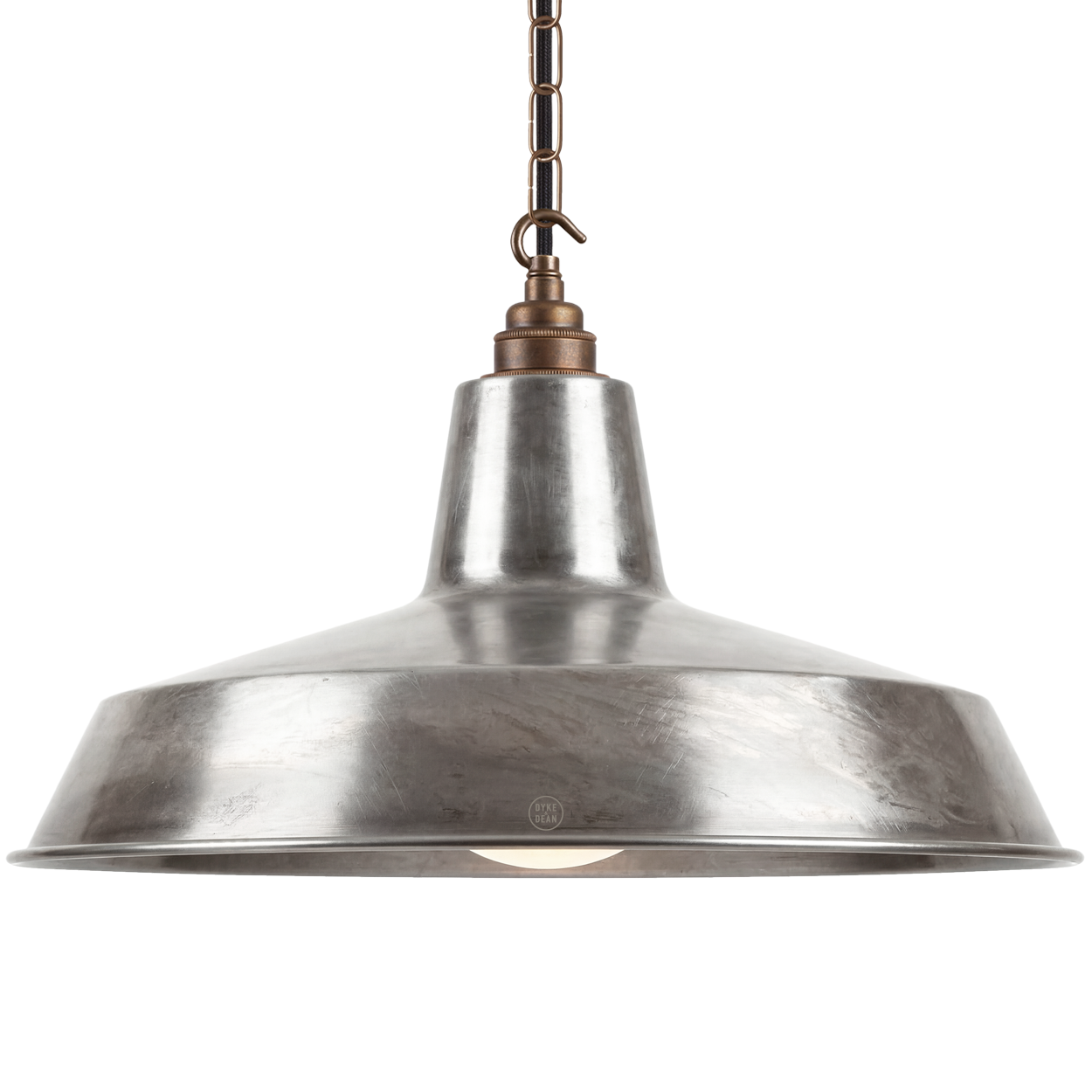 DYKE & DEAN PENDANT LAMPSHADE RAW METAL WITH HOOK & CHAIN SET