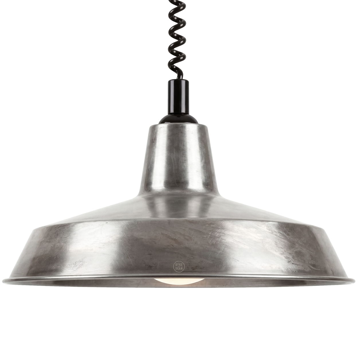 DYKE & DEAN PENDANT LAMPSHADE RAW METAL WITH RETRACTABLE SPRING