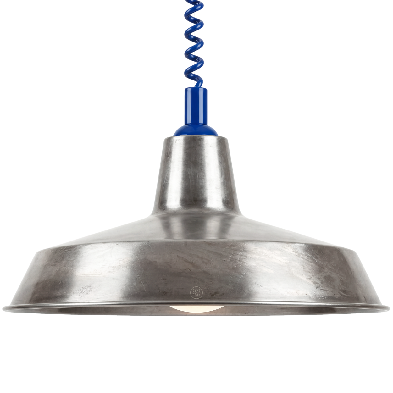 DYKE & DEAN PENDANT LAMPSHADE RAW METAL WITH RETRACTABLE SPRING