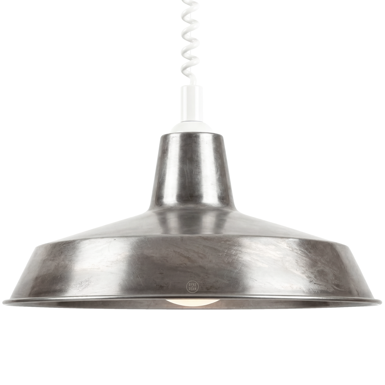 DYKE & DEAN PENDANT LAMPSHADE RAW METAL WITH RETRACTABLE SPRING