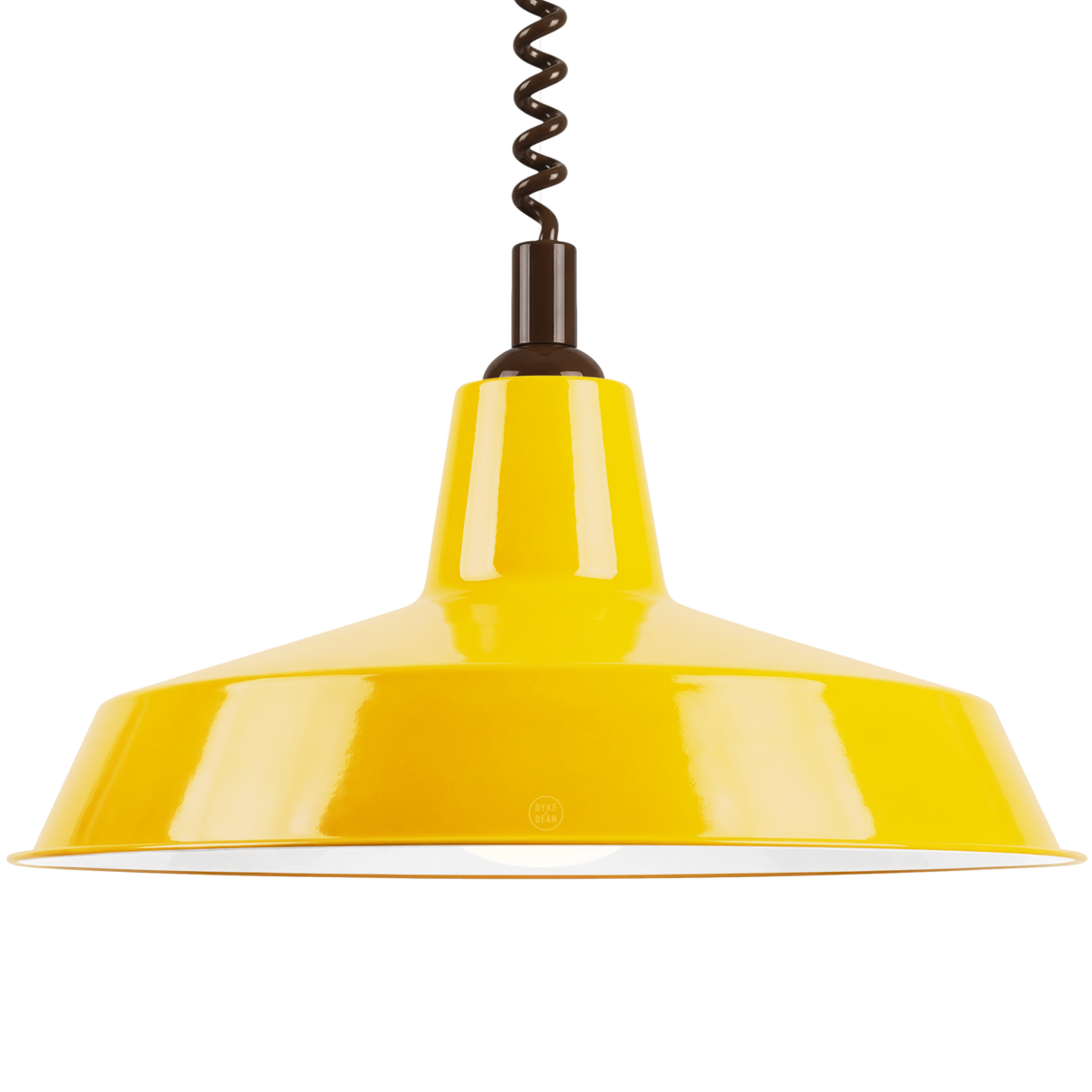 DYKE & DEAN PENDANT LAMPSHADE YELLOW WITH RETRACTABLE SPRING