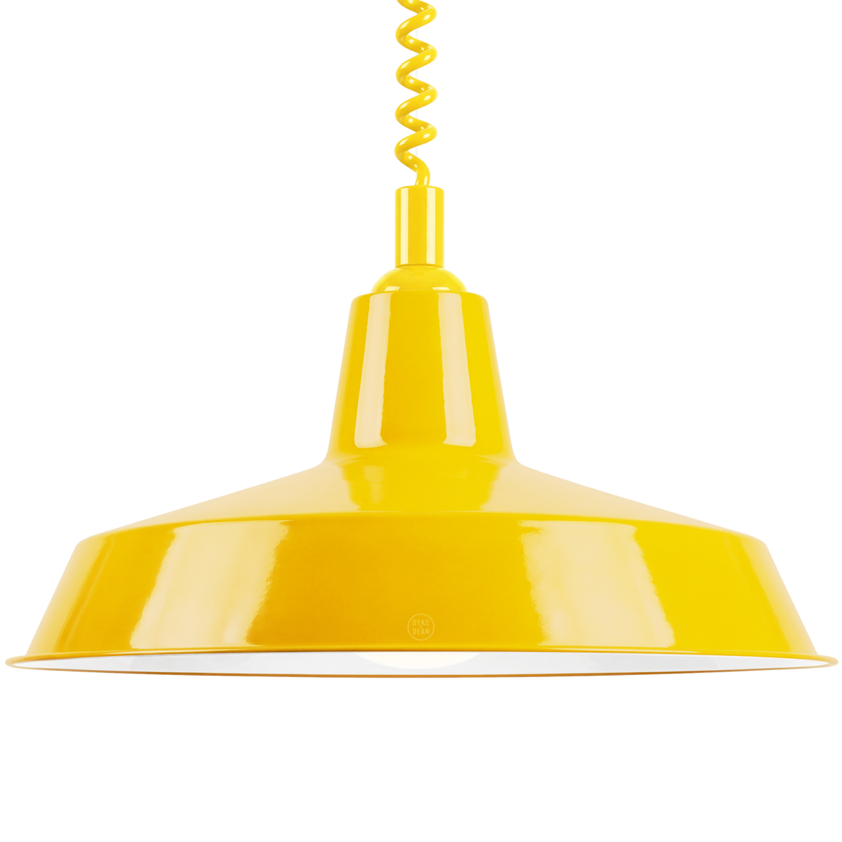 DYKE & DEAN PENDANT LAMPSHADE YELLOW WITH RETRACTABLE SPRING