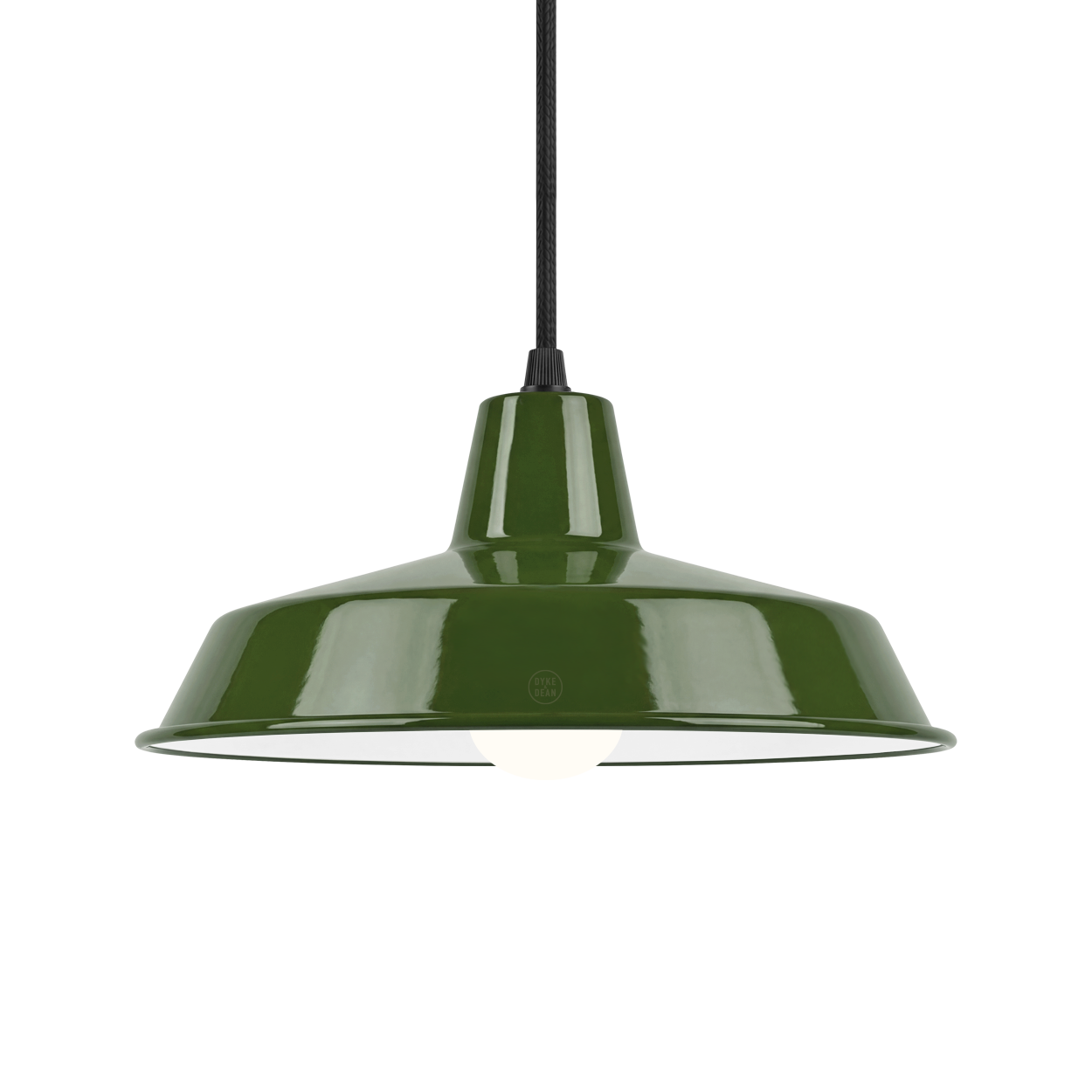 DYKE & DEAN SMALL PENDANT LAMPSHADE MOSS GREEN E27 BULB HOLDER