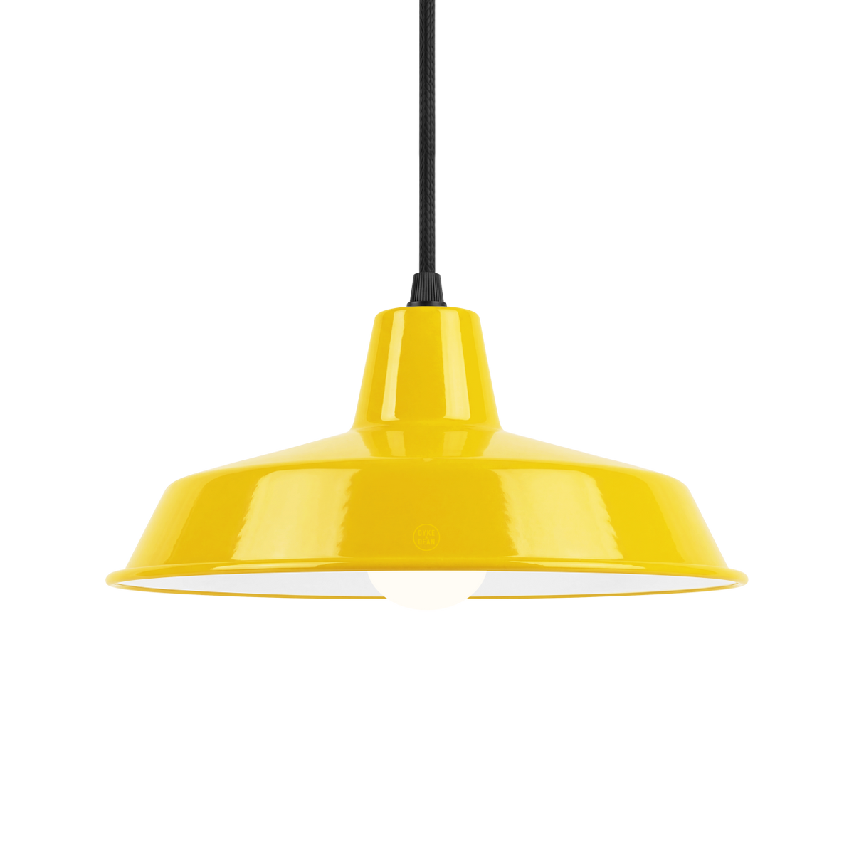 DYKE & DEAN SMALL PENDANT LAMPSHADE YELLOW E27 BULB HOLDER