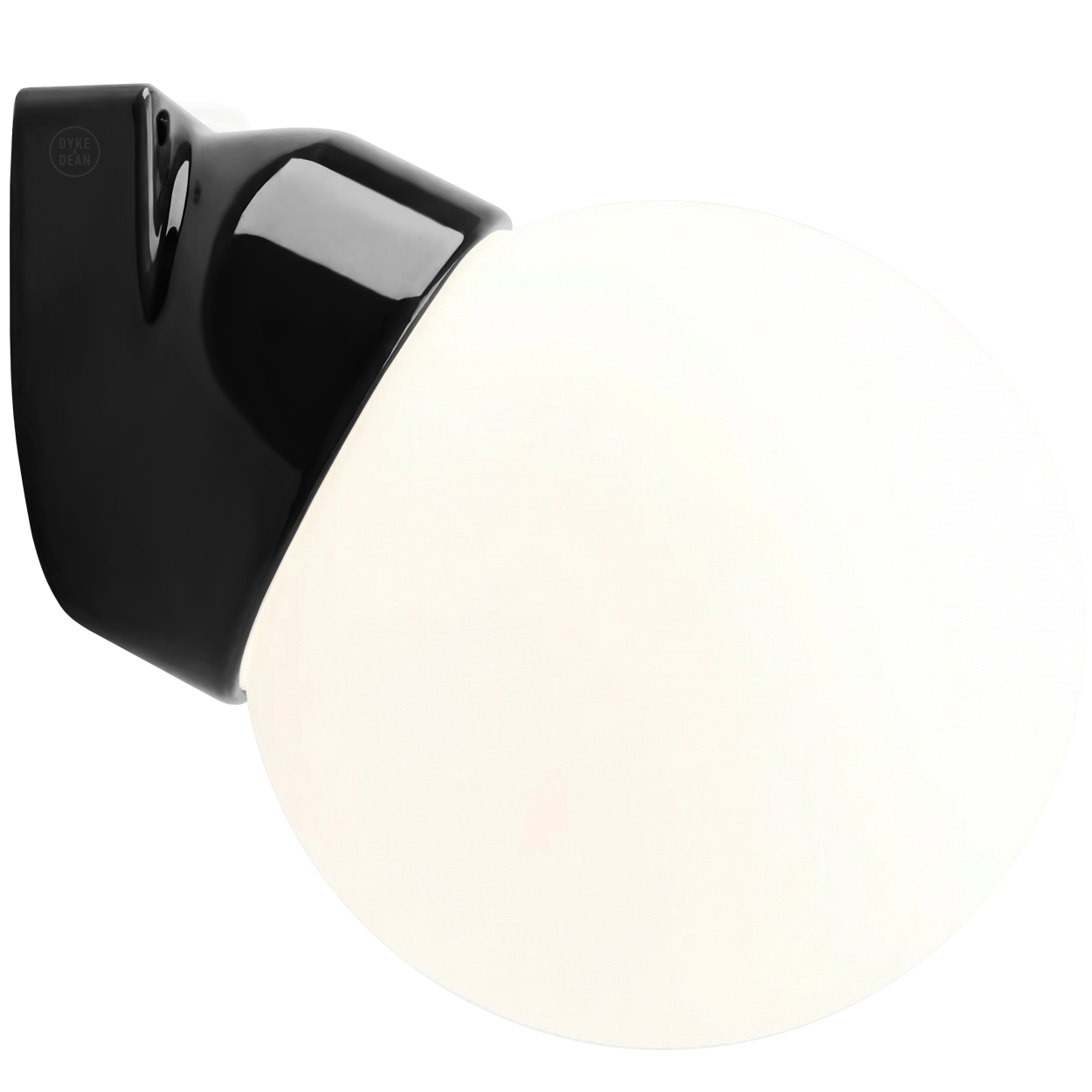 BLACK GLOBE PORCELAIN WATERPROOF ANGLED WALL LIGHT