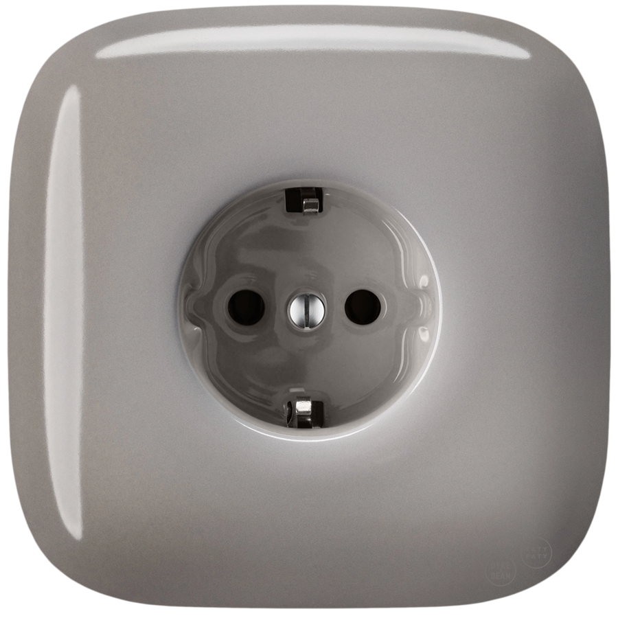 SQUARE PORCELAIN WALL SOCKET SCHUKO CAPPUCCINO