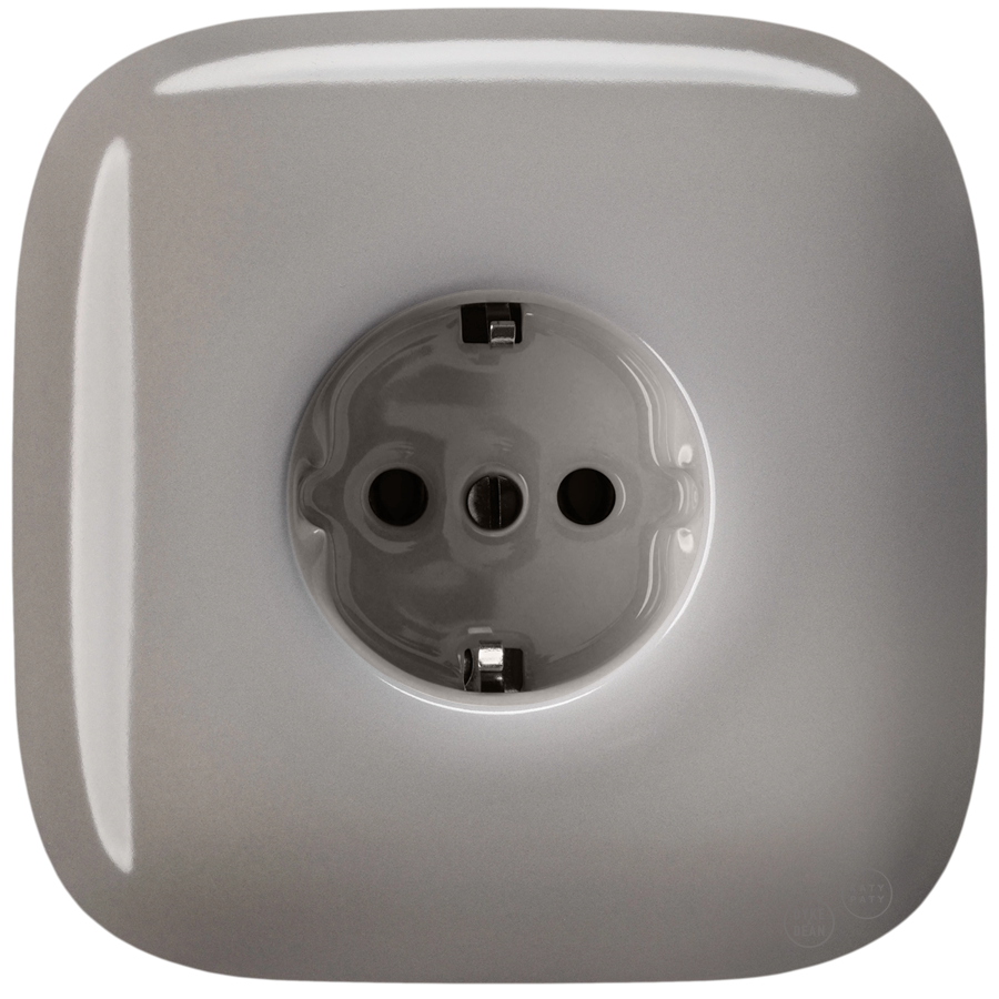 SQUARE PORCELAIN WALL SOCKET SCHUKO CAPPUCCINO