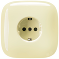 Square porcelain wall socket schuko vanilla