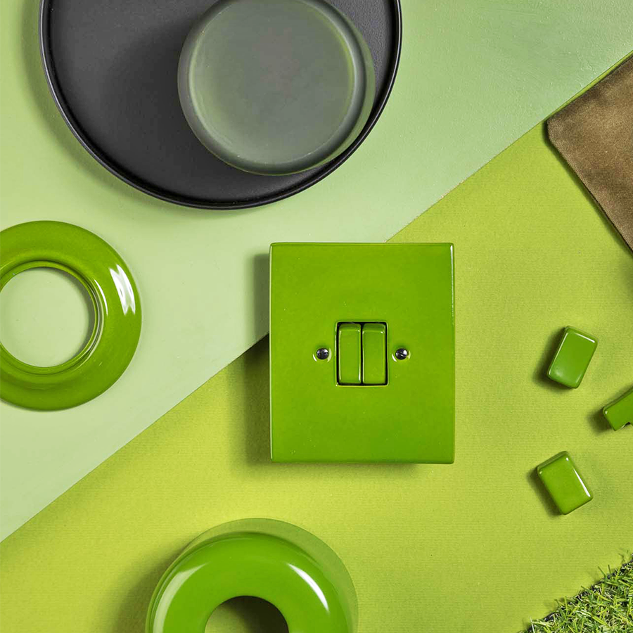 KATY PATY PORCELAIN PLATE WALL SOCKET MATTE BLACK DOUBLE PC