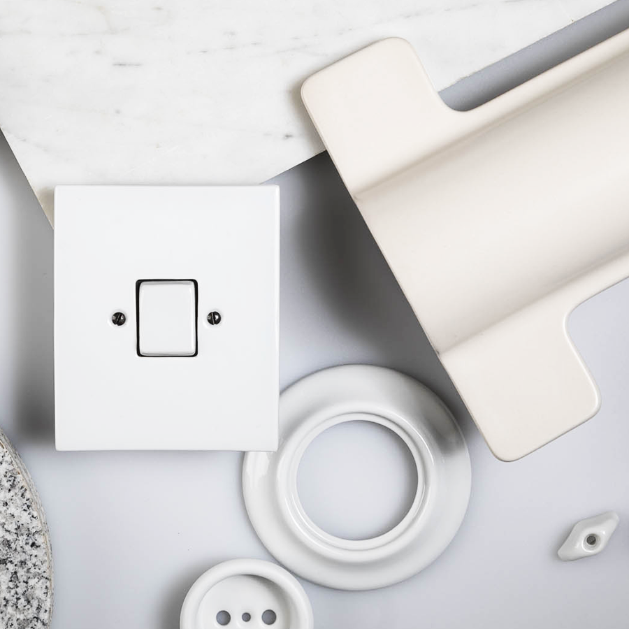 KATY PATY PORCELAIN PLATE WALL SOCKET MATTE BLACK DOUBLE PC