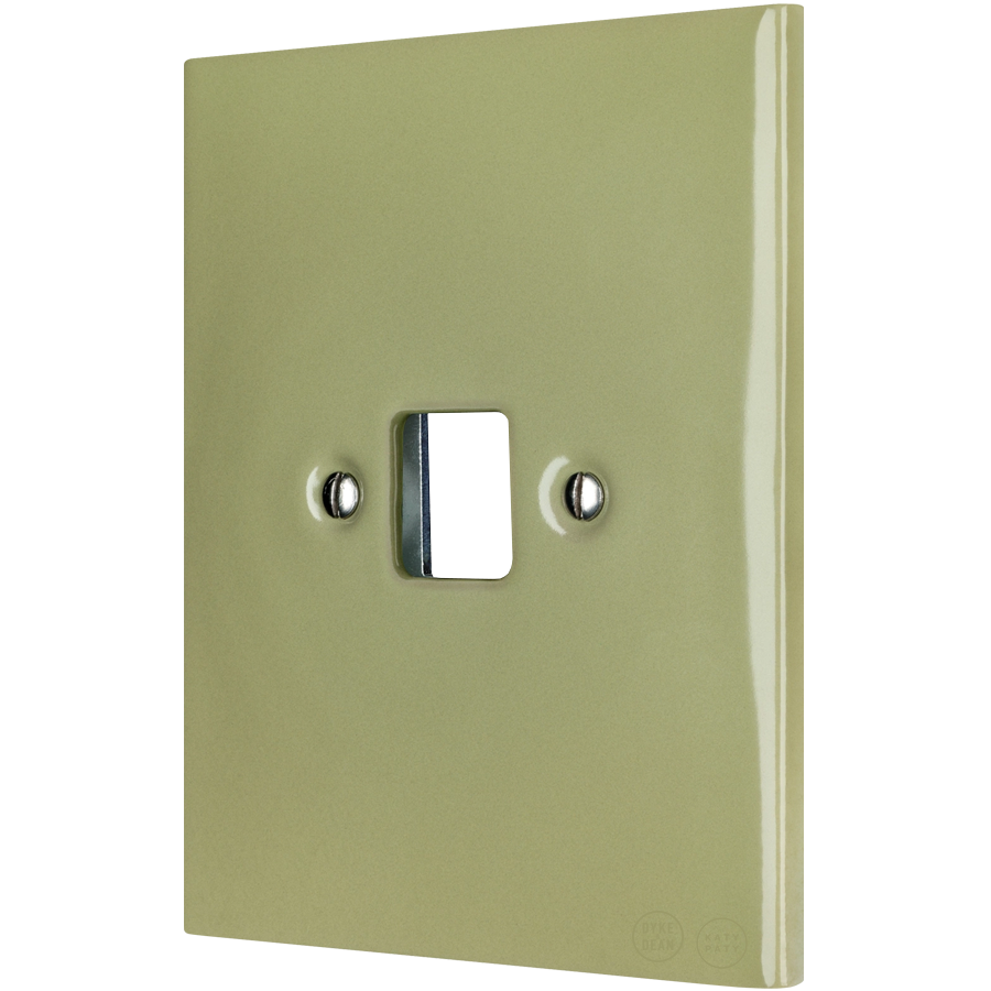 KATY PATY PORCELAIN PLATE PC/ USB WALL SOCKET MOSS GREEN