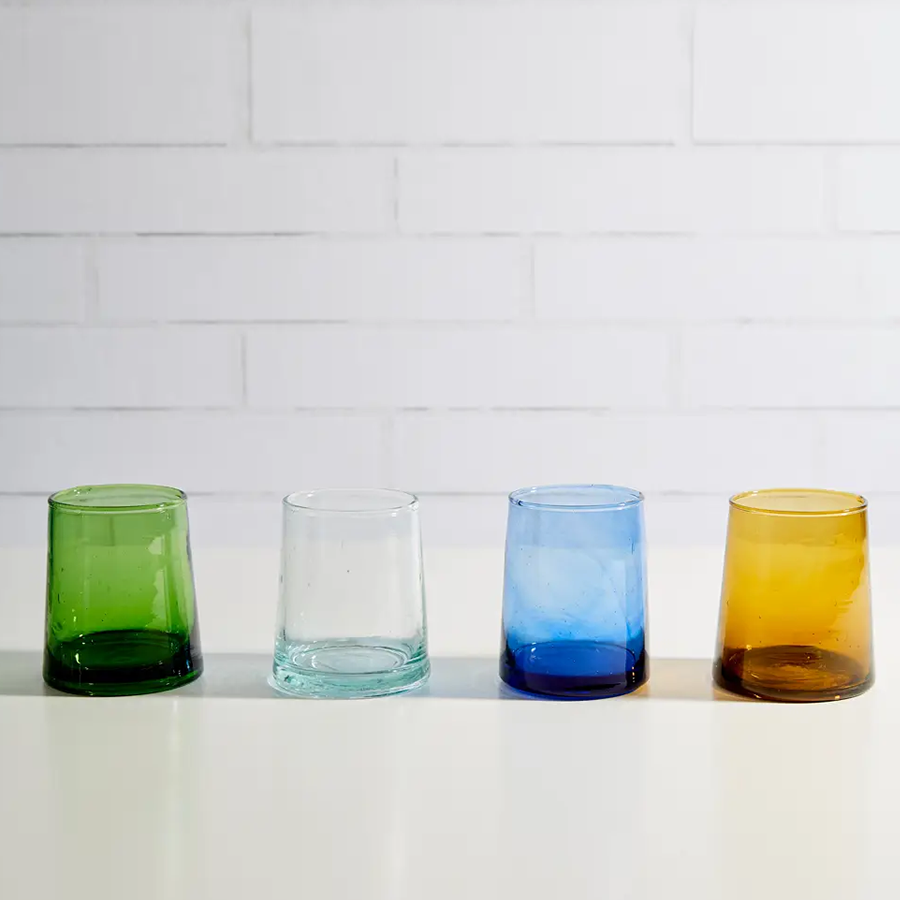 MOROCCAN SET OF 6 SMALL CLEAR CONE GLASSES