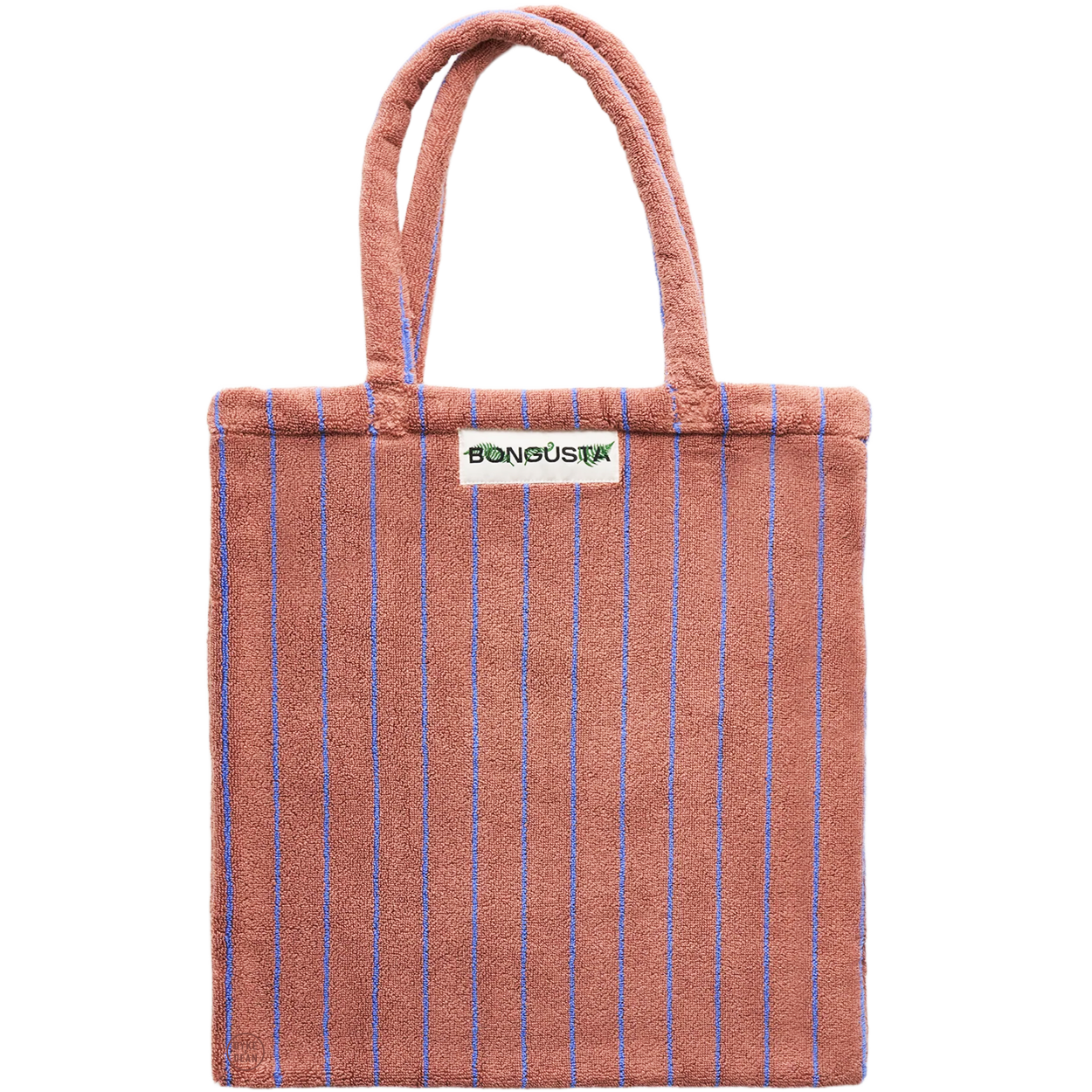 TOWEL FABRIC TOTE BAG CAMEL & ULTRAMARINE