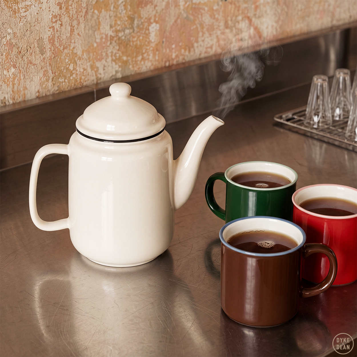 ENAMEL TEAPOT WHITE OUTLET