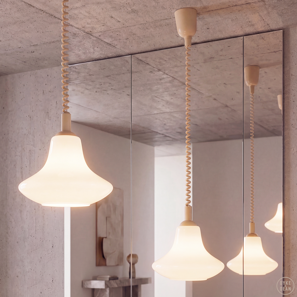 DANISH OPALINE RETRACTABLE CORD LIGHT