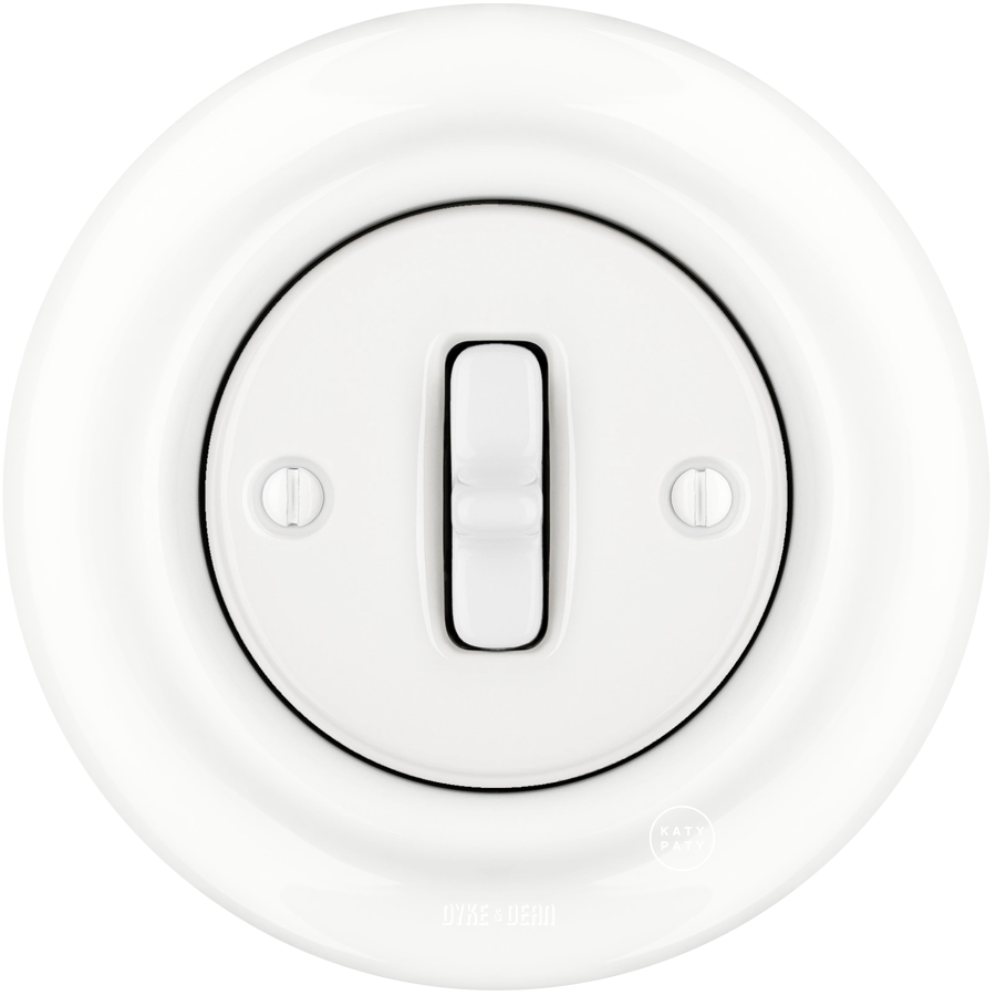 PORCELAIN WALL LIGHT SWITCH WHITE TOGGLE