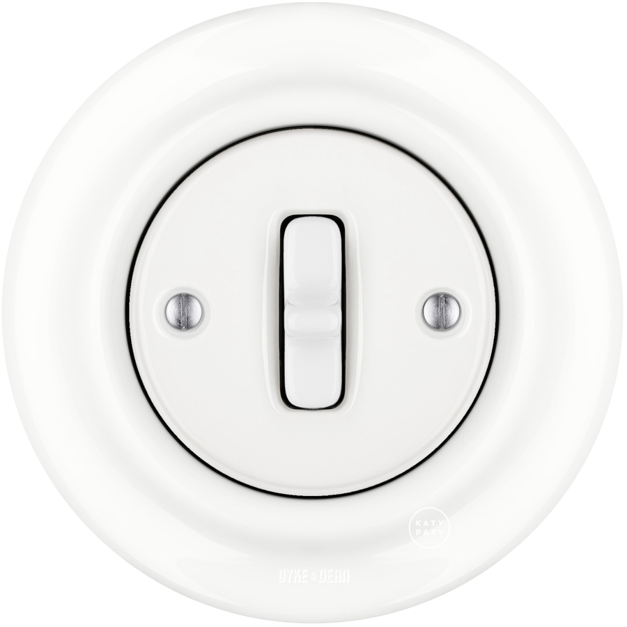 PORCELAIN WALL LIGHT SWITCH WHITE TOGGLE