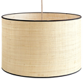 RAFFIA TRIM NATURAL SHADE E27 DRUM BLACK RIM