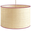 Raffia trim natural shade E27 drum plum rim