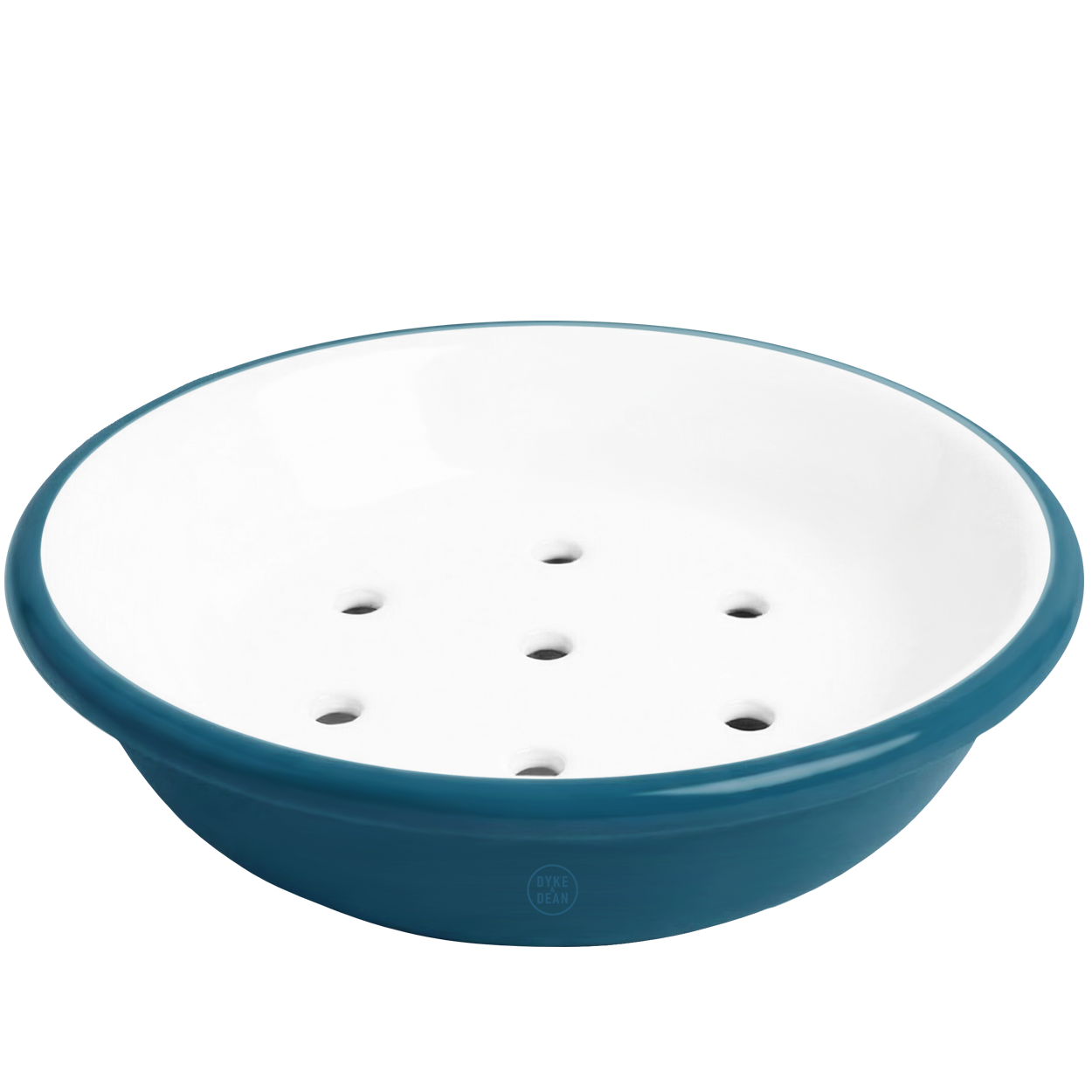ENAMEL SOAP DISH TEAL BLUE