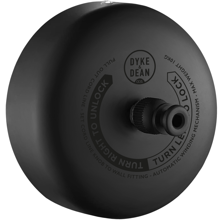 HOTEL RETRACTABLE CLOTHING LINE MATT BLACK -  - DYKE & DEAN  - Homewares | Lighting | Modern Home Furnishings